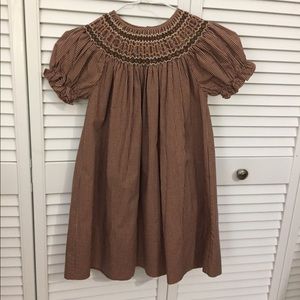 Rosalina Collection Brown Smocked Dress